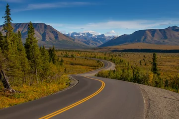 Photo sur Plexiglas Denali Le parc national et réserve de Denali est un parc national et une réserve situés dans l& 39 intérieur de l& 39 Alaska, centrés sur Denali, la plus haute montagne d& 39 Amérique du Nord. La nature sauvage a été établie dans le parc