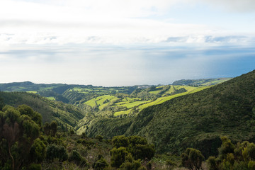 panorama of Sao Miguel island 