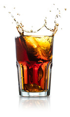 glass of cola isolated on white background