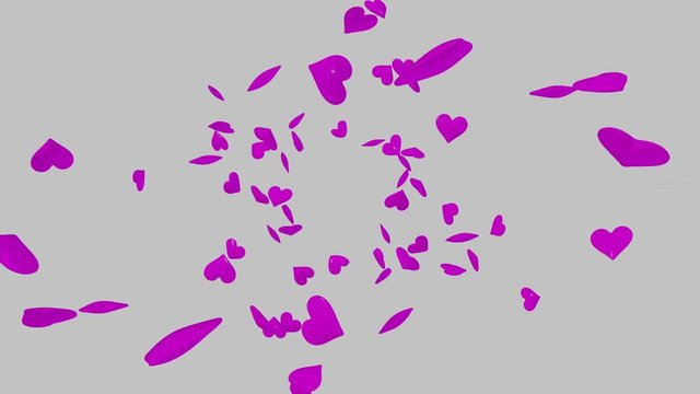 Lluvia de corazones rosas. V&iacute;deo 3D Blender