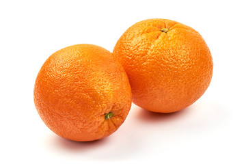 Tangerines or clementines, close-up, isolated on white background