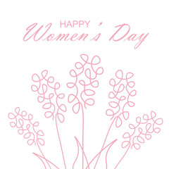 Women's day card, vector illustration.