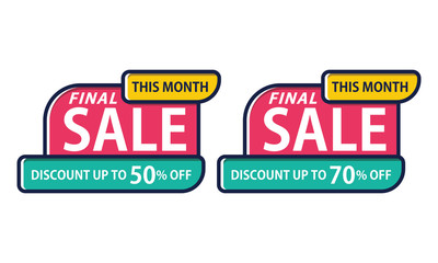 Final Sale Sticker Banner and Poster. 50% off. Promotion Banner and Poster Vector illustration - Vector