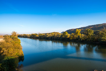 Autumn landscape on the river