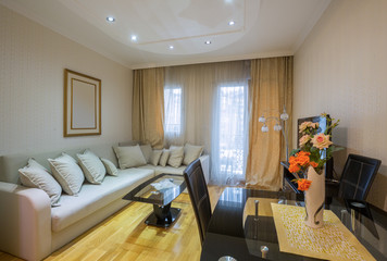 Interior of a loft apartmet living room
