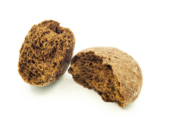 bread halves on white