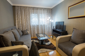 Interior of a loft apartmet living room