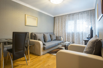 Interior of a loft apartmet living room