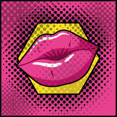 Obraz premium female lips pop art style