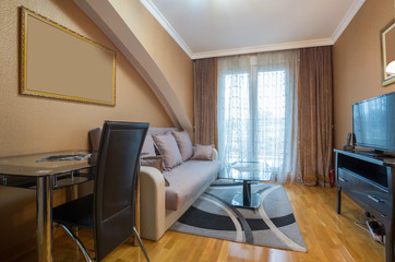 Interior of a loft apartmet living room