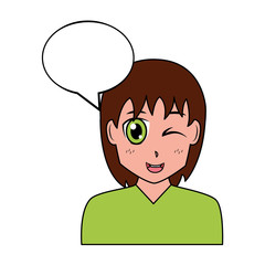 anime girl talk speech bubble