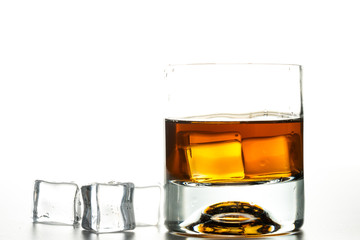 whiskey glass and whiskey