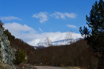 mountain landscape under the snow