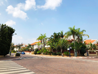 RISHON LE ZION, ISRAEL -August 9, 2018:  The street  in Rishon Le Zion, Israel
