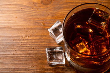 whiskey glass and whiskey