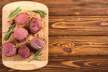 Raw filet mignon
