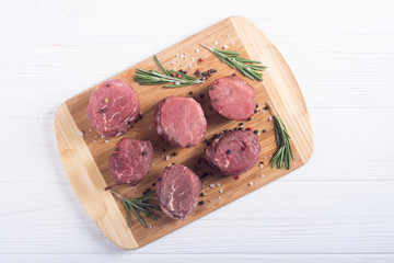 Raw filet mignon