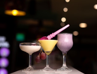 Three Different Ice Cream in Glass