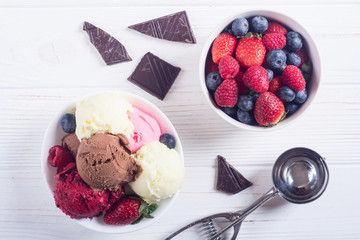 Mix of ice cream ball