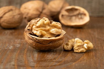Obraz na płótnie Canvas shelled walnuts