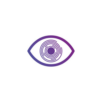Futuristic Retina futuristic circles eye, personality eye identification, Modern Eye icon. Vector illustration isolated on white background.