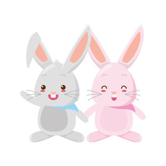 Obraz na płótnie Canvas cute couple rabbit