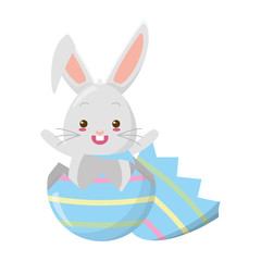 cute rabbit coming out easter egg