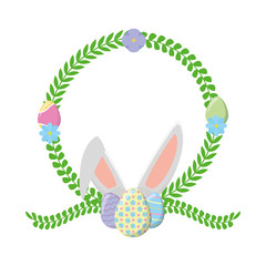 easter eggs ears wreath flower