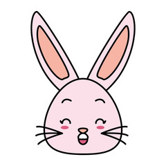cute rabbit face cartoon