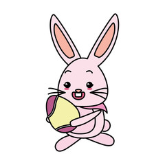 cute rabbit with easter egg