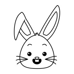 cute rabbit face cartoon