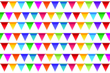 Anniversary garland pattern background with triangles - vecor.