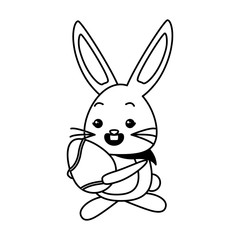 cute rabbit with easter egg