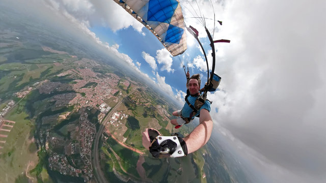 Skydiver Selfie With A Fish Eye Lens