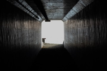 An abstract view of the seaside underpass
