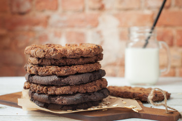Homemade Oatmeal cookies with Milk