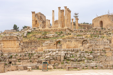 Zeus Temple in Roman city of Jerash, Jordan
