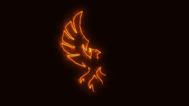 Orange Burning Phoenix Animated Logo with Reveal Effect