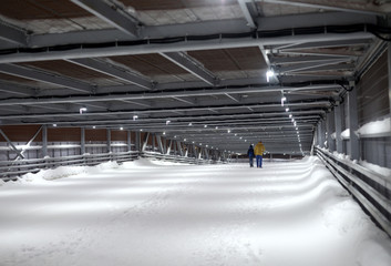 Modern pedestrian bridge in Saint Petersburg.