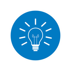 Glühbirne - Piktogramm - Symbol - Icon - Kreis - blau