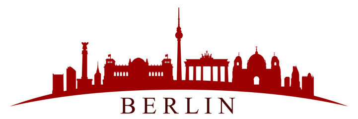 Berlin city silhouette - vector - obrazy, fototapety, plakaty