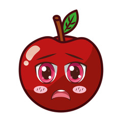kawaii apple cartoon character