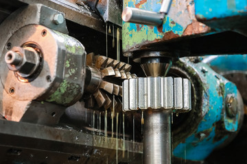 Processing of metal detail on the old machine.