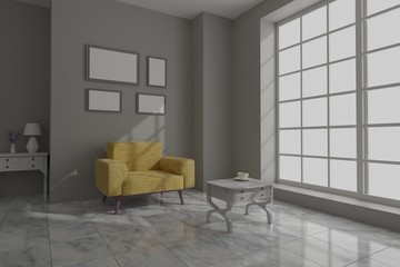 interior design 3d rendering - Illustration 