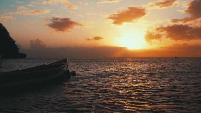 Beautiful sunset on the Caribbean ocean