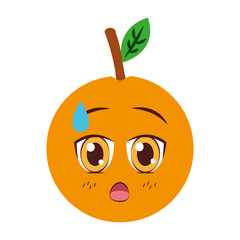 kawaii orange cartoon character