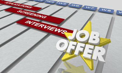 Fototapeta premium Job Offer Interview Recruitment Process Timeline Gantt Chart 3d Illustration