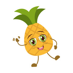 kawaii pineapple cartoon character