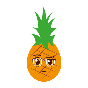 kawaii pineapple cartoon character