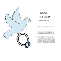 Dove with a diamond ring template.